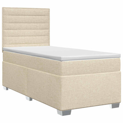 Boxmadras med topmadras Cremefarvet 90 x 190 cm Stof