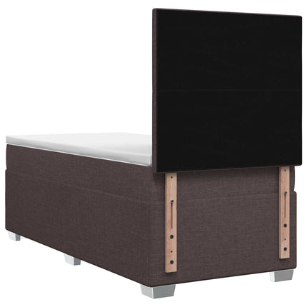 Boxmadras med topmadras Mørk Brun 90 x 190 cm Stof