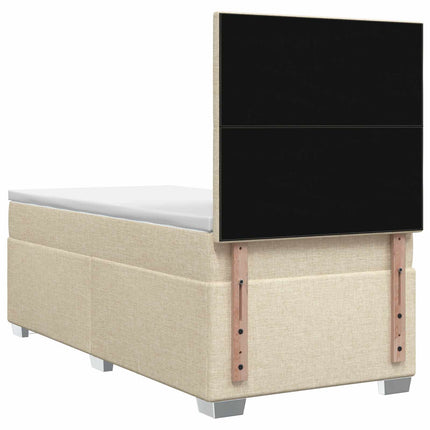 Boxmadras med topmadras Cremefarvet 90 x 190 cm Stof