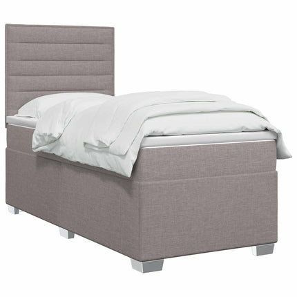 Boxmadras med topmadras Gråbrun 100 x 200 cm Stof