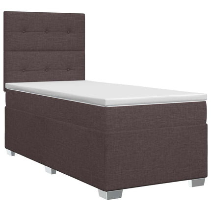 Boxmadras med topmadras Mørk Brun 100 x 200 cm Stof