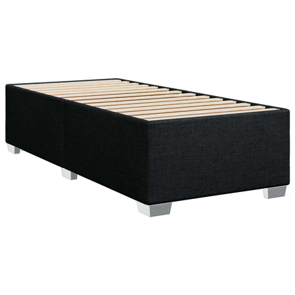 Boxmadras med topmadras Sort 100 x 200 cm Stof