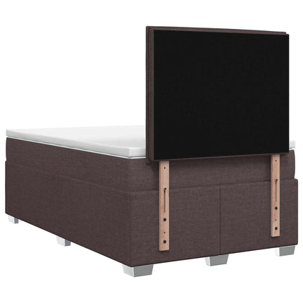 Boxmadras med topmadras Mørk Brun 120 x 190 cm Stof
