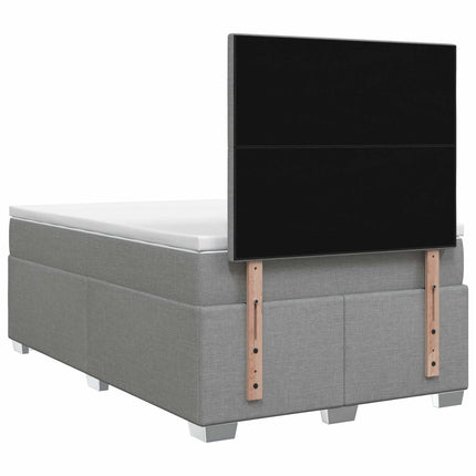 Boxmadras med topmadras Lysegrå 120 x 190 cm Stof