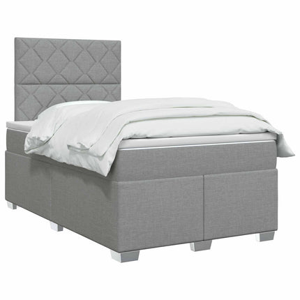 Boxmadras med topmadras Lysegrå 120 x 190 cm Stof