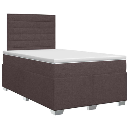 Boxmadras med topmadras Mørk Brun 120 x 200 cm Stof