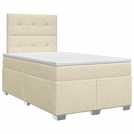 Boxmadras med topmadras Cremefarvet 120 x 200 cm Stof