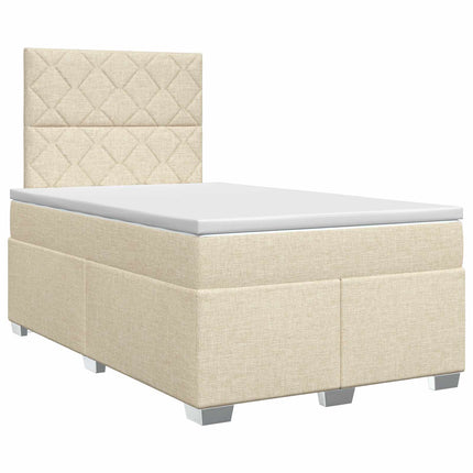 Boxmadras med topmadras Cremefarvet 120 x 200 cm Stof