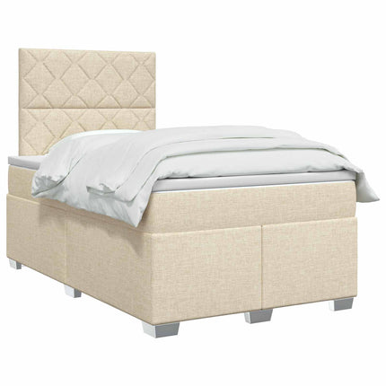 Boxmadras med topmadras Cremefarvet 120 x 200 cm Stof