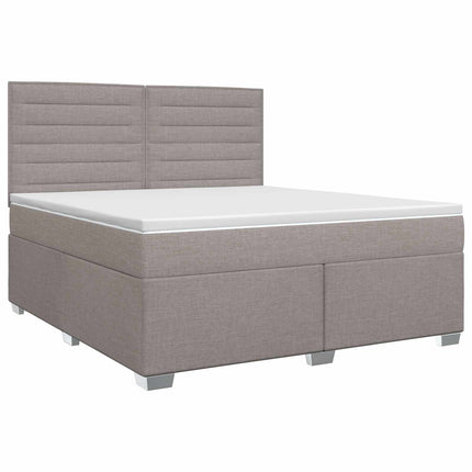 Boxmadras med topmadras Gråbrun 140 x 190 cm Stof