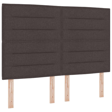 Boxmadras med topmadras Mørk Brun 140 x 200 cm Stof