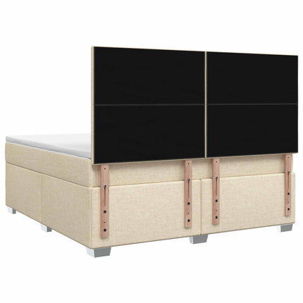 Boxmadras med topmadras Cremefarvet 160 x 200 cm Stof