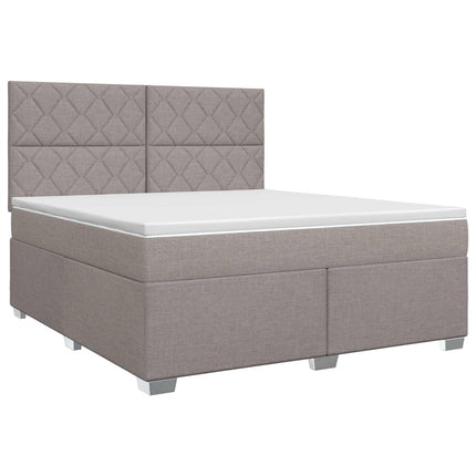 Boxmadras med topmadras Gråbrun 160 x 200 cm Stof