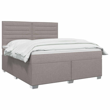 Boxmadras med topmadras Gråbrun 180 x 200 cm Stof
