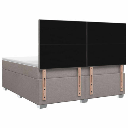 Boxmadras med topmadras Gråbrun 180 x 200 cm Stof