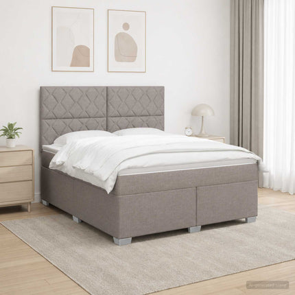 Boxmadras med topmadras Gråbrun 140 x 190 cm Stof