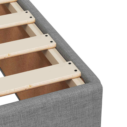 Boxmadras med topmadras Lysegrå 200 x 200 cm Stof