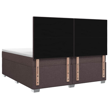 Boxmadras med topmadras Mørk Brun 200 x 200 cm Stof