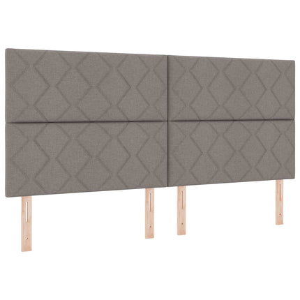 Boxmadras med topmadras Gråbrun 200 x 200 cm Stof