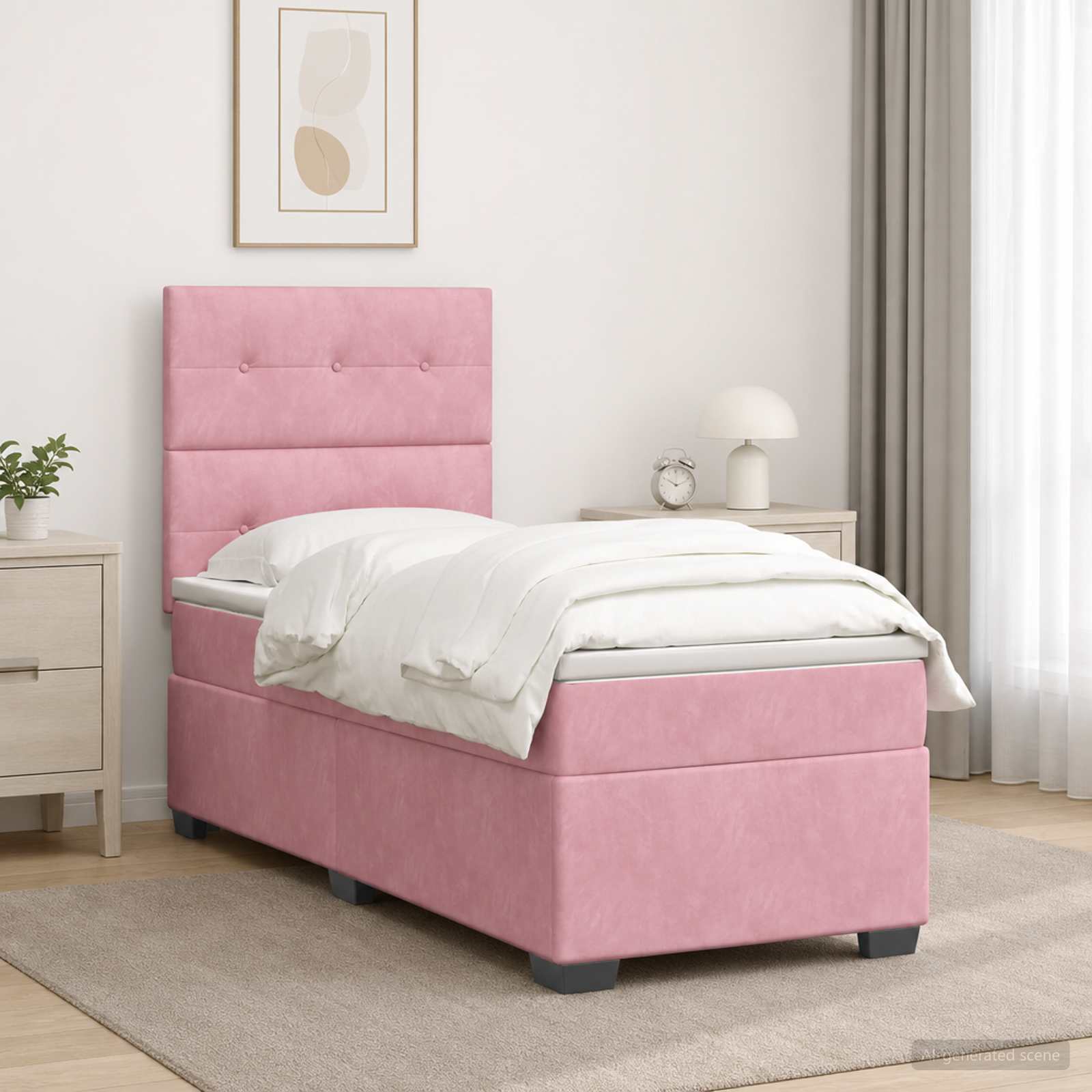 Boxmadras med topmadras Lyserd 100 x 200 cm Fljl