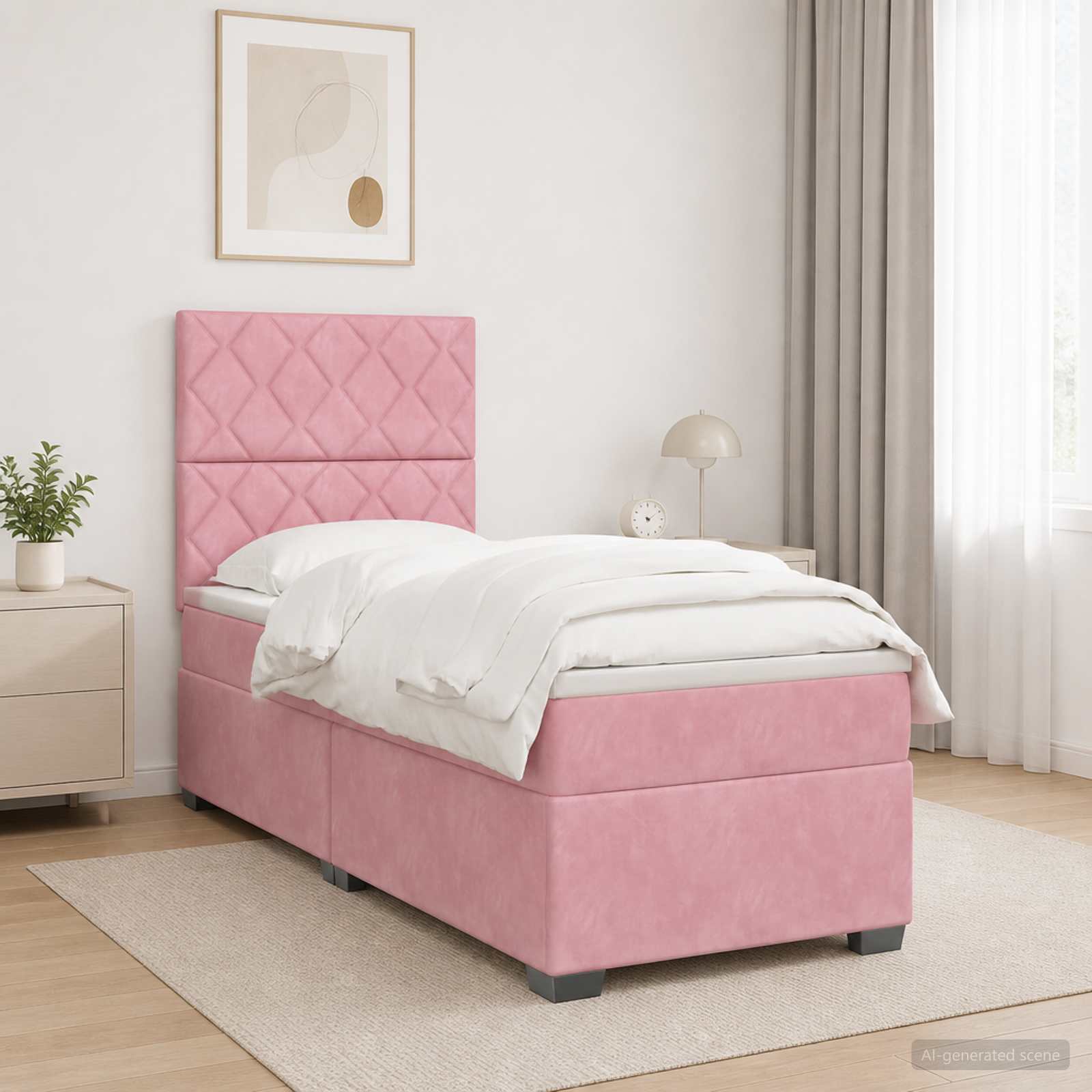 Boxmadras med topmadras Lyserd 80 x 200 cm Fljl