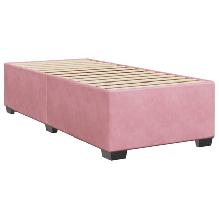 Boxmadras med topmadras Lyserød 90 x 190 cm Fløjl