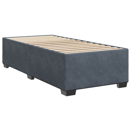 Boxmadras med topmadras Mørkegrå 100 x 200 cm Fløjl