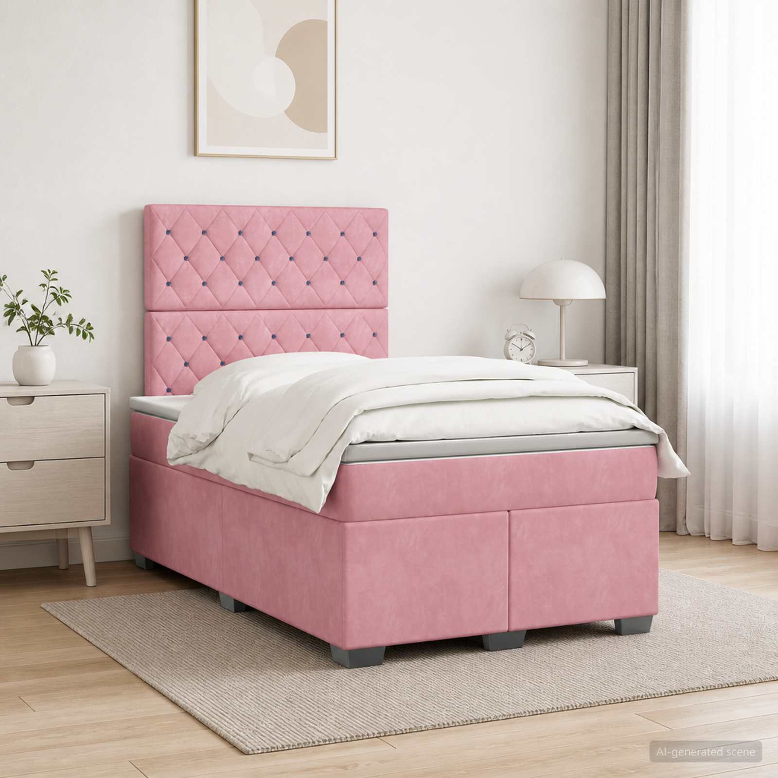 Boxmadras med topmadras Lyserd 120 x 200 cm Fljl
