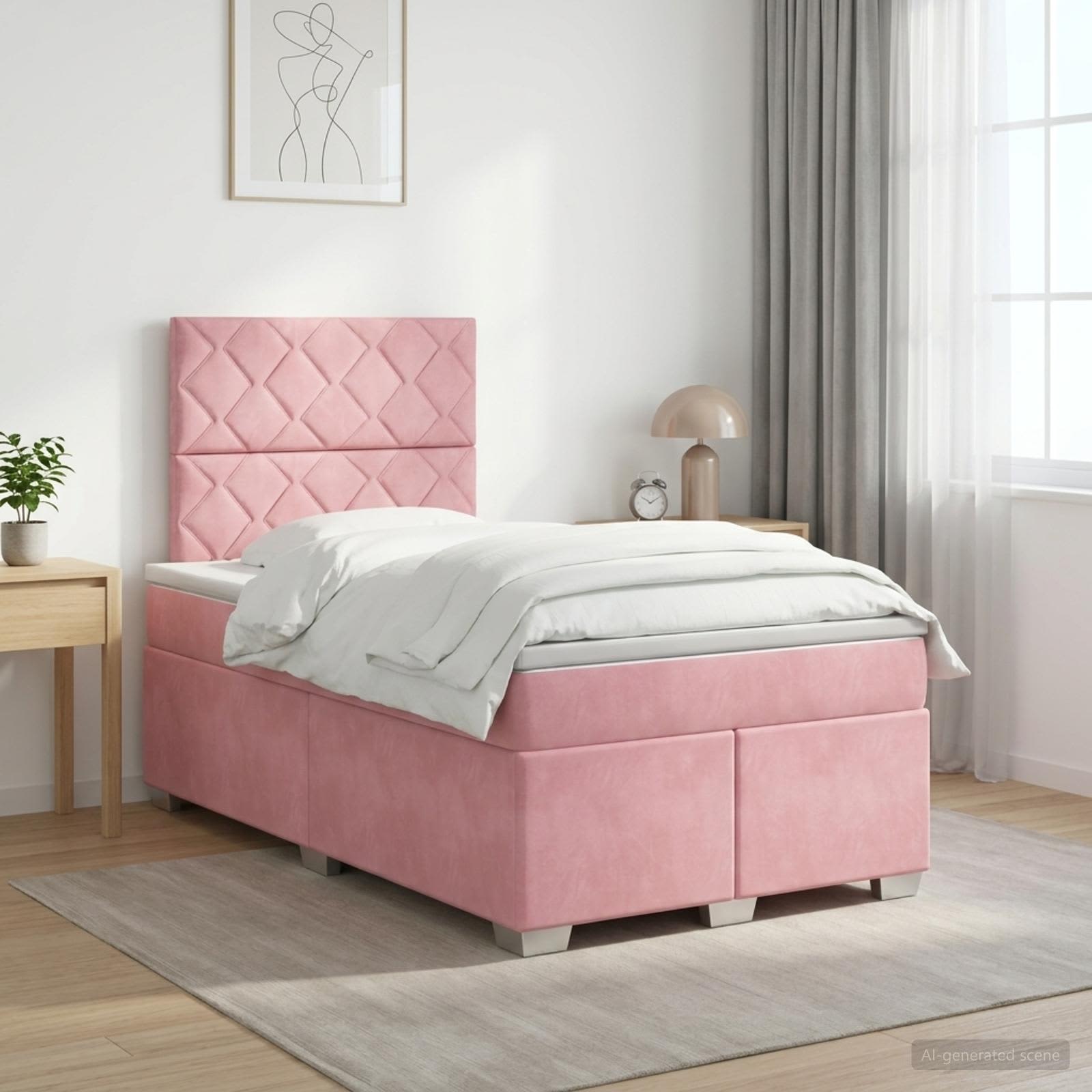 Boxmadras med topmadras Lyserd 120 x 200 cm Fljl