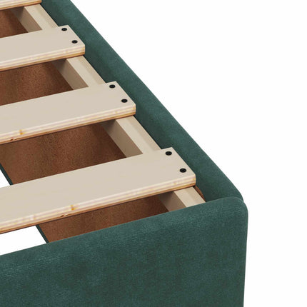 Boxmadras med topmadras Mørkegrøn 120 x 200 cm Fløjl