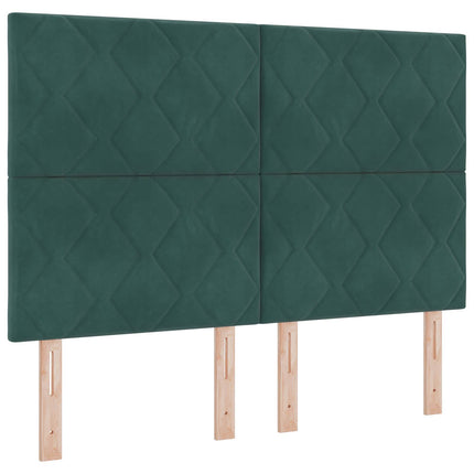 Boxmadras med topmadras Mørkegrøn 140 x 190 cm Fløjl