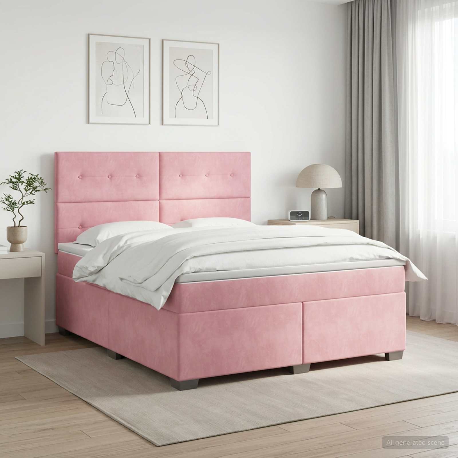 Boxmadras med topmadras Lyserd 160 x 200 cm Fljl