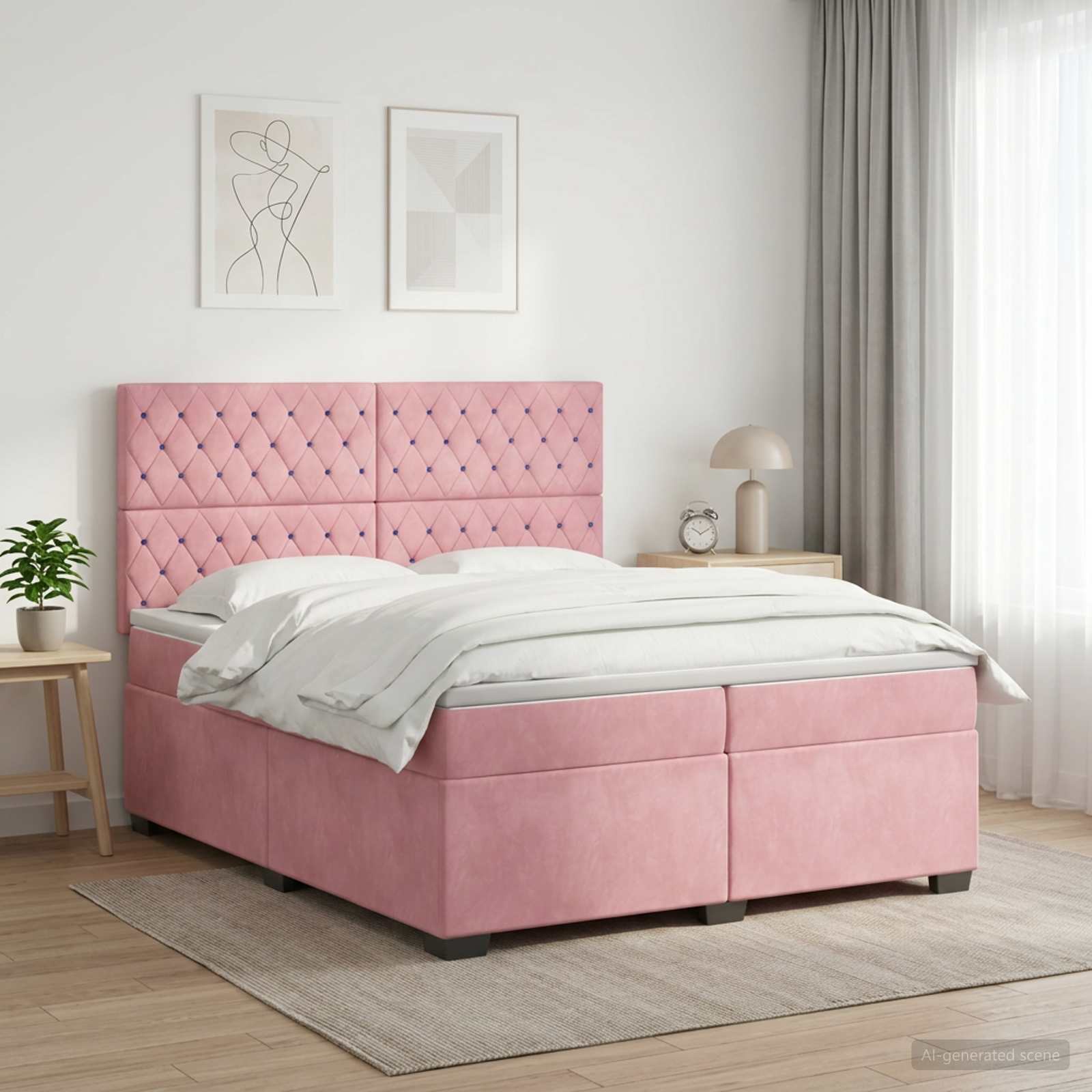 Boxmadras med topmadras Lyserd 200 x 200 cm Fljl