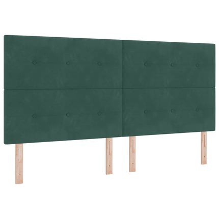 Boxmadras med topmadras Mørkegrøn 200 x 200 cm Fløjl