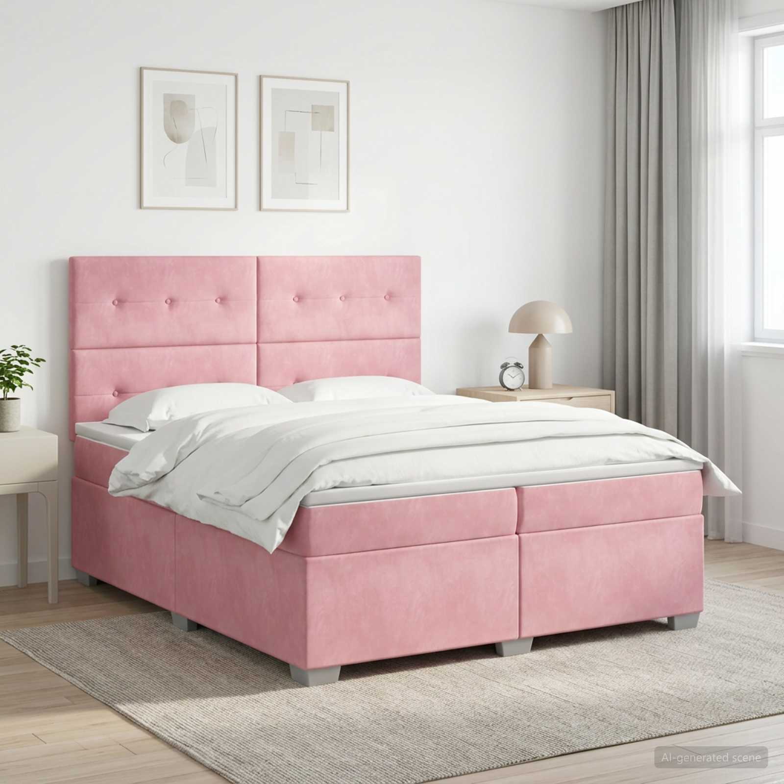 Boxmadras med topmadras Lyserd 200 x 200 cm Fljl