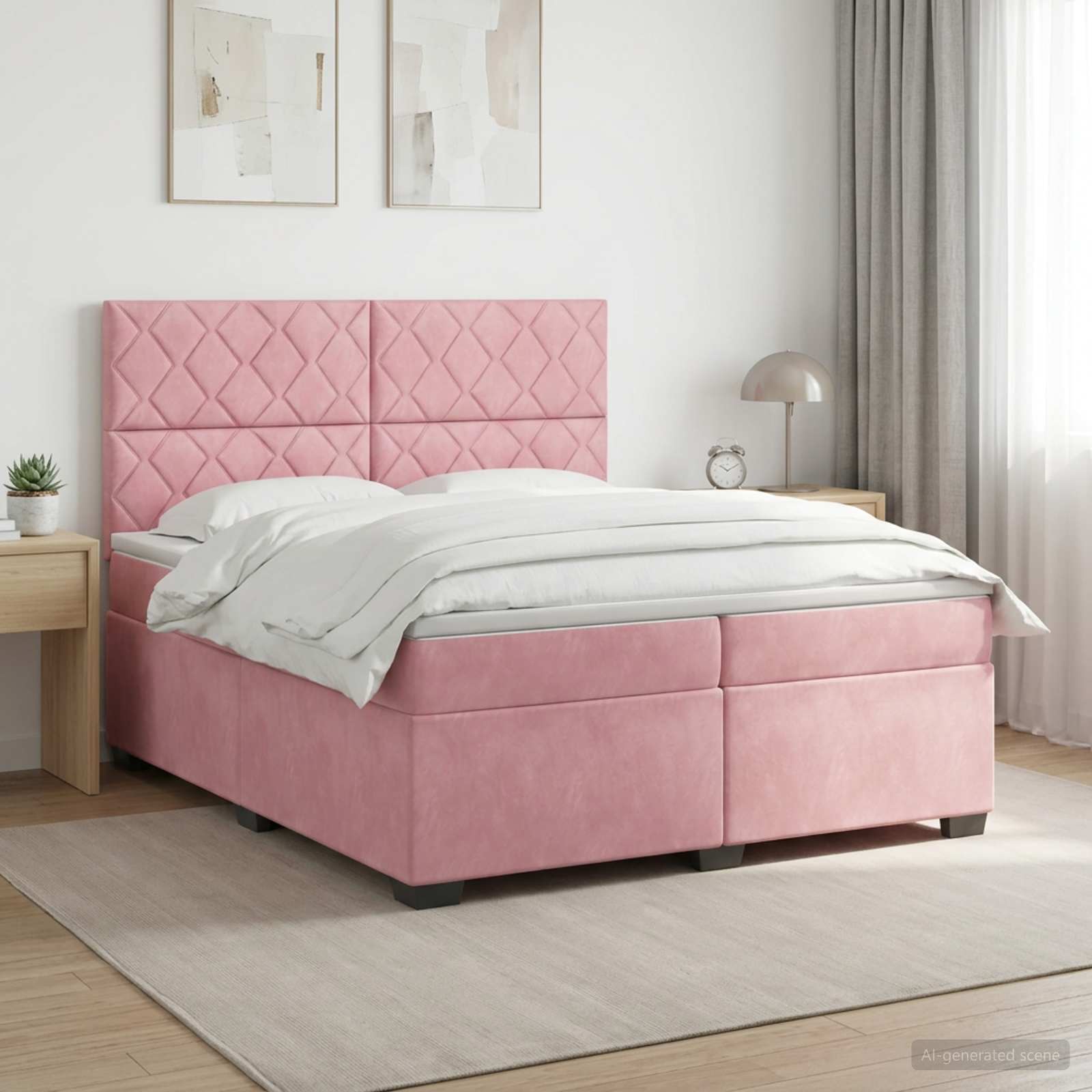 Boxmadras med topmadras Lyserd 200 x 200 cm Fljl