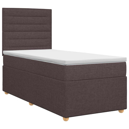 Boxmadras med topmadras Mørk Brun 80 x 200 cm Stof