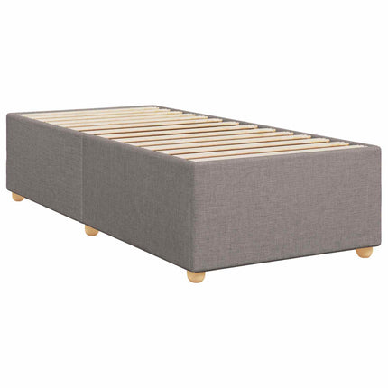 Boxmadras med topmadras med hovedgærde Gråbrun 80 x 200 cm Stof