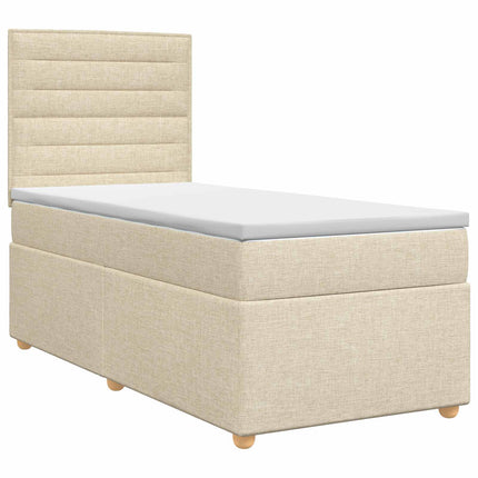 Boxmadras med topmadras Cremefarvet 90 x 190 cm Stof