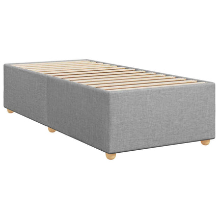 Boxmadras med topmadras med hovedgærde Lysegrå 90 x 190 cm Stof