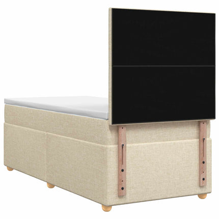 Boxmadras med topmadras Cremefarvet 90 x 190 cm Stof