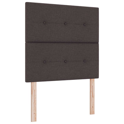 Boxmadras med topmadras Mørk Brun 90 x 200 cm Stof