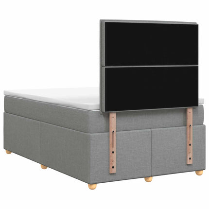 Boxmadras med topmadras Lysegrå 120 x 190 cm Stof