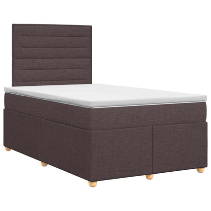 Boxmadras med topmadras Mørk Brun 120 x 190 cm Stof