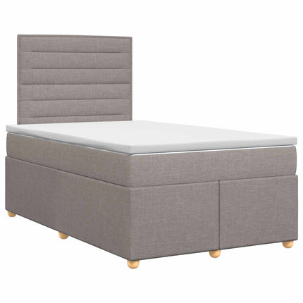 Boxmadras med topmadras Gråbrun 120 x 190 cm Stof