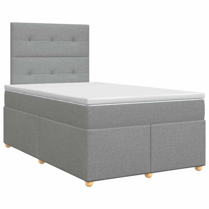 Boxmadras med topmadras Lysegrå 120 x 190 cm Stof
