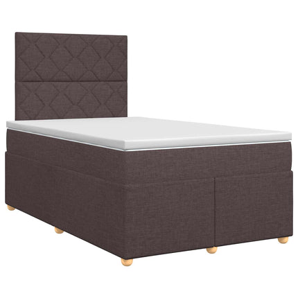 Boxmadras med topmadras Mørk Brun 120 x 190 cm Stof