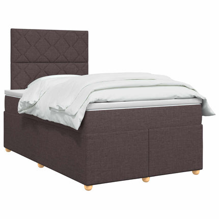 Boxmadras med topmadras Mørk Brun 120 x 190 cm Stof