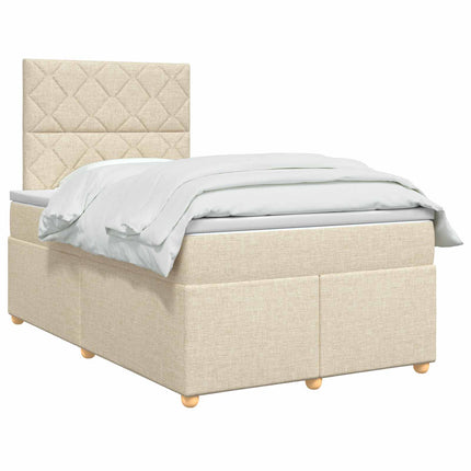 Boxmadras med topmadras Cremefarvet 120 x 190 cm Stof