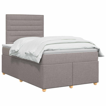 Boxmadras med topmadras Gråbrun 120 x 200 cm Stof